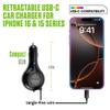 Retractable USB-C Car Charger 15W Fast Charging, 3.3ft Cable, 3A Output, Blue LED Indicator Compatible with Apple iPhone 15/16 Series & Android USB-C Devices Compact, Tangle-Free by Cellet view 3