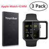 Youniker 3 Pack For Apple Watch 42 mm Screen Protector Film for Apple iWatch 42mm(Series 1/Series 2/Series 3), iWatch 3 Screen Protector Foils Crystal Clear HD, Anti-Scratch,Bubble Free view 1