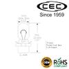 CEC Industries PC579 Bulbs, 12.8 V, 10.2 W, Printed Circuit Base, T-5 shape (2-pack) view 2