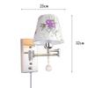 ZJZTD Plug-in Swing Arm Wall Sconce E27 Metal Crystal and Cloth Shade Living Room Bedroom Bedside Study Wall Lamp (Size : 32cm25cm) view 2