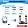 Arama Cordless Phone Headset with Microphone, 2.5mm Jack Telephone Headset for Office Landline, Noise-Cancelling Mic & Volume Control, Wired Headphones Compatible with Panasonic AT&T Vtech Uniden view 3