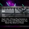 ADJ PC100A power strip single rack space unit with 8 on off lighted toggle switches and 15 amp breaker view 4