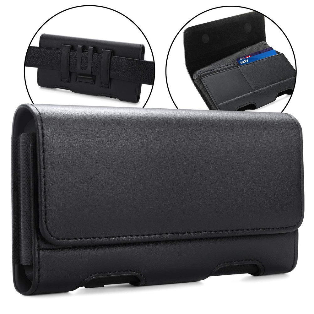 BECPLT for Samsung Galaxy S25 S24 S23 S22 5G S21 5G Holster Case, for iPhone 17 Pro 17 16 15 Pro Leather Pouch Case Holster with Belt Clip & Belt Loops with Card Holder for Apple iPhone 15 14 13 12