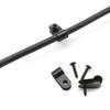 heyous 100pcs 1/4 inch (6.4mm) R-Type Cable Clamp Nylon Wire Hose Tube Fastener Fixed Cable Tie Mount Organizer Holder R Type Cable Clip with Mounting Screw Black view 2