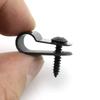 heyous 100pcs 1/4 inch (6.4mm) R-Type Cable Clamp Nylon Wire Hose Tube Fastener Fixed Cable Tie Mount Organizer Holder R Type Cable Clip with Mounting Screw Black view 3
