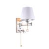 ZJZTD Wall Sconce Pull Chain and Knob Switch Bedroom Bedside Wall Lamp Metal & Cloth Lampshade Led Reading Lamp Work Lights (Size : 30cm*22cm) view 1