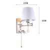ZJZTD Wall Sconce Pull Chain and Knob Switch Bedroom Bedside Wall Lamp Metal & Cloth Lampshade Led Reading Lamp Work Lights (Size : 30cm*22cm) view 3