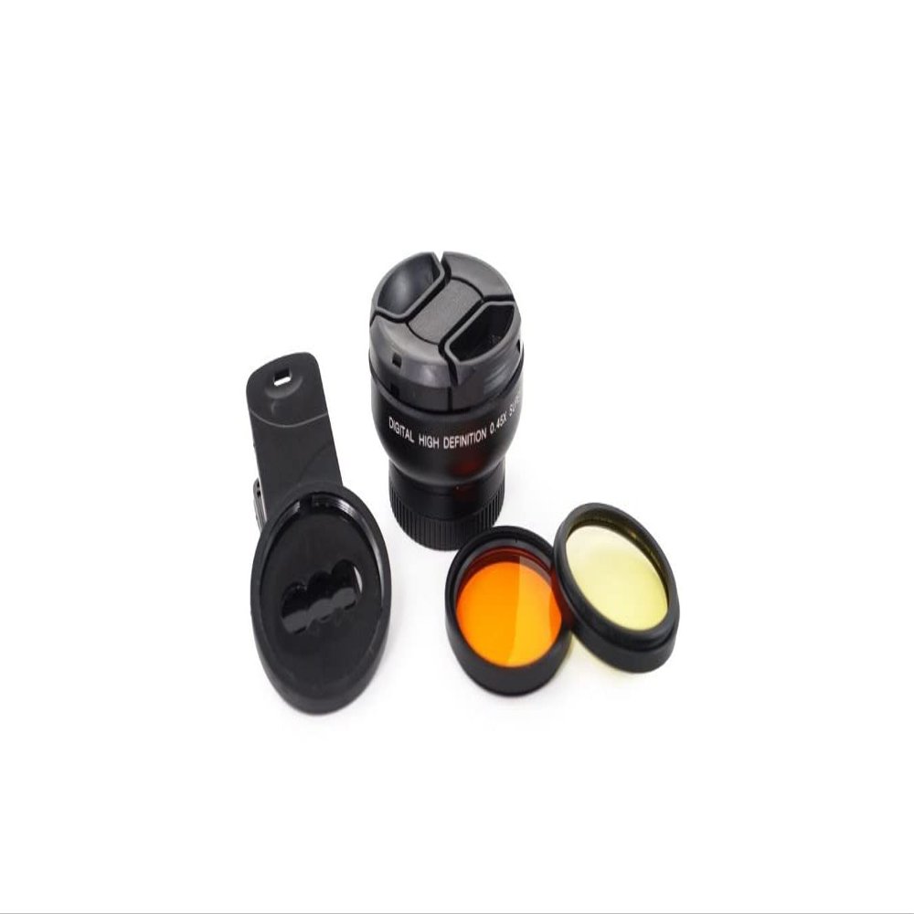 CoralVue IceCap Stackable Clip-on Multi-Lens Kit for Mobile - Wide Angle, Fixed Focus, Plastic, Modular, Clip-on Design, Yellow, Orange