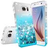 Compatible for Samsung Galaxy S7 Case, with [Temper Glass Screen Protector] SOGA Diamond Glitter Liquid Quicksand Cover Cute Girl Women Phone Case [Clear/Teal] view 1