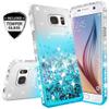 Compatible for Samsung Galaxy S7 Case, with [Temper Glass Screen Protector] SOGA Diamond Glitter Liquid Quicksand Cover Cute Girl Women Phone Case [Clear/Teal] view 4