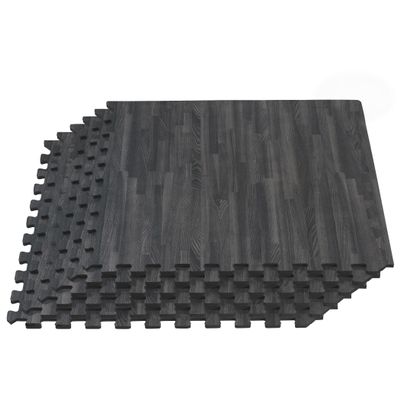 Forest Floor 5/8 Inch Thick Printed Foam Tiles, Premium Wood Grain Interlocking Foam Floor Mats, Anti-Fatigue Flooring, Carbon, 100 Sq Ft