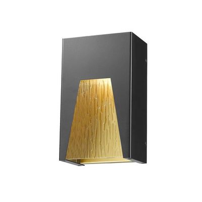 Z-Lite 561S-BK-GD-CSL-LED Millenial Outdoor Wall Sconce, 1-Light 12 Watts, Black Gold