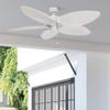 Honeywell Ceiling Fans Palm Island Tropical 52 Inch Ceiling Fan, Outdoor Ceiling Fan with Pull Chain, Dual Mount 5 Palm Leaf Blade Design, ETL Wet Rated, White (50200-01) view 4