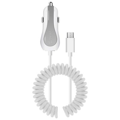 Cellet Fast Charging 2.4 Amp Dual USB Car Charger with 6ft Micro USB Cable