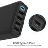 SABRENT 114W 5 Port USB A and USB Type C PD Smart Charger Charging Station (AX-LPD5) view 3