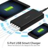 SABRENT 114W 5 Port USB A and USB Type C PD Smart Charger Charging Station (AX-LPD5) view 4