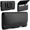 Mopaclle Leather Phone Holster with Heavy Duty Metal Belt Clip and Card Holder, Compatible with iPhone 17/16/15/14/13 Pro Max,17 Air and Galaxy S26/S25/S24/S23/S22 Plus and FE - Black view 1