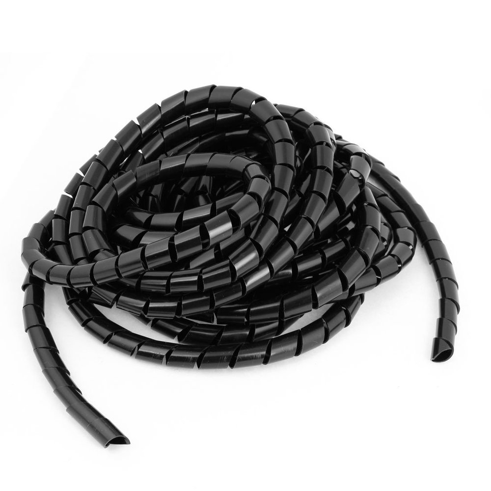 uxcell 6.5M Flexible Black PE Polyethylene Spiral Cable Wire Wrap Tube 12mm