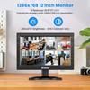 Eyoyo 12" Inch TFT LCD Monitor with AV HDMI BNC VGA Input 1366x768 Portable Mini HD Color Screen Display with Built-in Speaker view 2