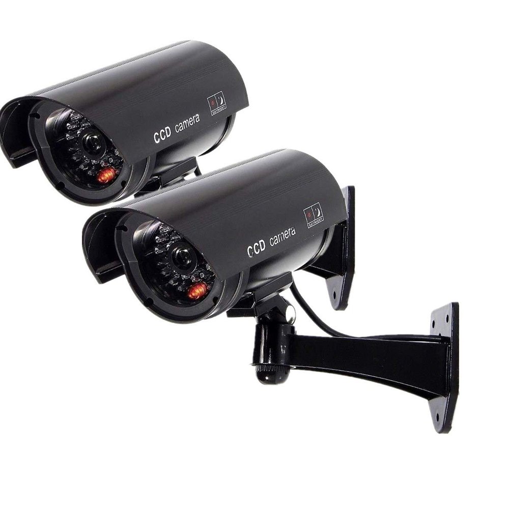 Fake Security Camera, Dummy CCTV Surveillance System (2,Black)
