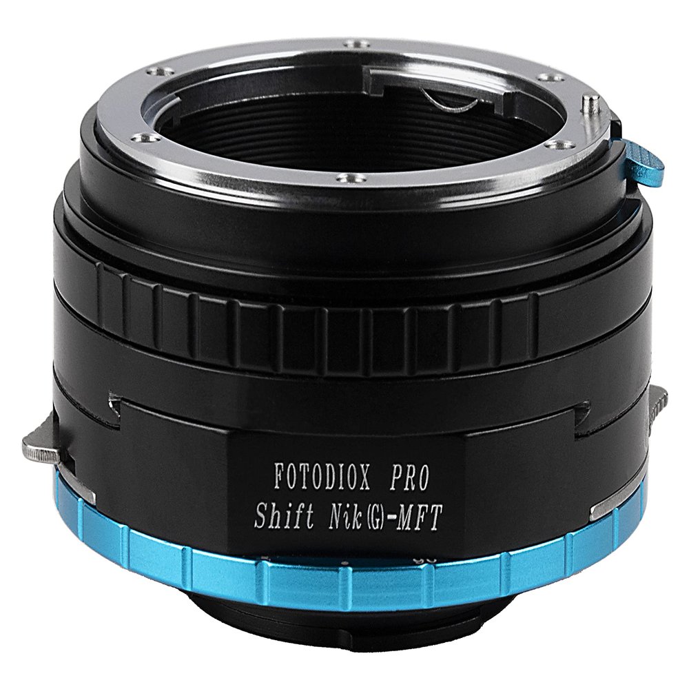 Fotodiox Pro Lens Mount Shift Adapter with Aperture Dial for Nikon G and DX Lens to MFT (Micro 4/3 Four Thirds) Mount Mirrorless Camera with Shift and Rotation