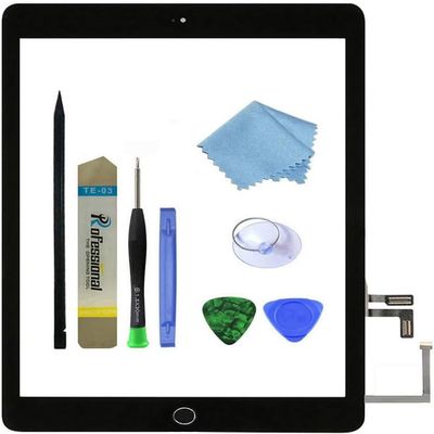 Zentop for Black iPad 5 2017 9.7 inch A1822, A1823 Touch Screen Digitizer Assembly Replacement with Home Button, Camera Bracket, Pre-Installed Adhesive, Tool Repair Kit
