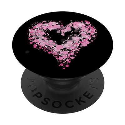 Cell Phone Button Pop Out Holder Cute Pink Heart Print White PopSockets PopGrip: Swappable Grip for Phones & Tablets PopSockets Adhesive PopGrip