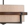 Possini Euro Design Pendant Light Fixture - 4 Light, Bronze and Wood Tan Fabric Drum Shade, Contemporary Pendant Light for Kitchen Islands, Living Rooms, Foyers, and Bedrooms - 22" Wide, 18" High view 3