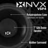 NVX VSP4 4" Premium Car Speakers, 450W Max, 150W RMS, 2-Way Coaxial w/ 1" Silk Dome Tweeters & Built-in X-Overs, Easy to Install in Cars/Trucks/Doors (Pair) view 2