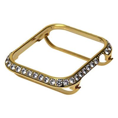 Callancity Metal Rhinestone Crystal Bezel Case face Cover 3.0 Big Diamond Jewelry Compatible Apple Watch Series 5/4 44mm (Gold)