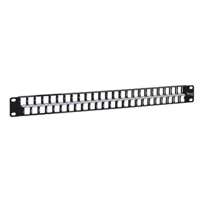 ICC 48 Port Blank Keystone 1U Patch Panel with 19 Metal Rackmount Housing for Slim Profile Keystone Jacks (Sold Separately), UL Listed, IC107BP481