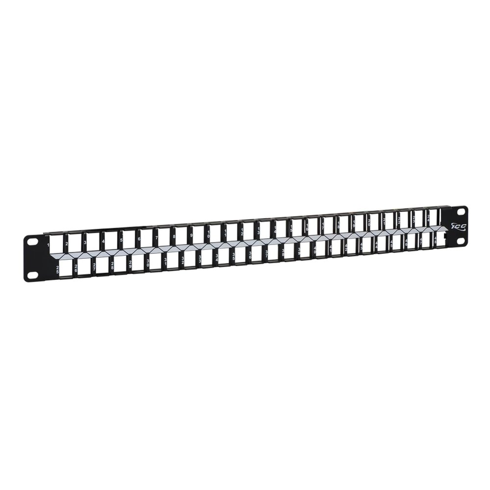 ICC 48 Port Blank Keystone 1U Patch Panel with 19 Metal Rackmount Housing for Slim Profile Keystone Jacks (Sold Separately), UL Listed, IC107BP481
