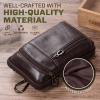 hengwin Leather Cell Phone Purse Crossbody Purse Men Belt Pouch Waist Pack view 3