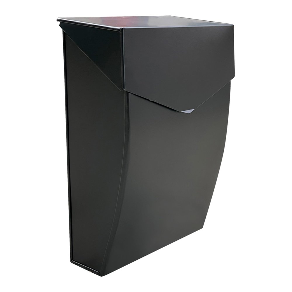 NACH Black Mailbox Wall Mount, 4.8 x 10 x 13 inch Wall Mounted Mailboxes for Outside, Waterpoof Mailbox for House - The Bradley Large Mail Box