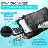 hengwin Small Leather Crossbody Shoulder Bag Men Belt Clip Phone Holster Case Belt Loop Pouch Waist Bag Pack Fit for iPhone 17/16/15/14/13 Pro Max Galaxy Note 9 8 S25/S24/S23 Ultra (Black) view 4