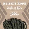 Atwood Rope MFG 3/8 inch 50ft Braided Utility Rope. Camouflage, 50ft Made in USA, Lightweight Strong Versatile Rope for Camping, Survival, DIY, Knot Tying view 2