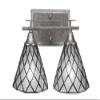 Toltec Lighting Uptowne 2 Light Bath Bar in Aged Silver (132-AS-9185) view 2