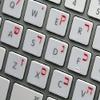 Hebrew Apple Keyboard Labels Layout with Blue, Black, Orange, RED OR White Lettering ON Transparent Background for Desktop, Laptop and Notebook (Red) view 4