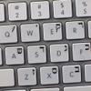 Hebrew Apple Keyboard Labels Layout with Blue, Black, Orange, RED OR White Lettering ON Transparent Background for Desktop, Laptop and Notebook (Black) view 1