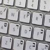 Hebrew Apple Keyboard Labels Layout with Blue, Black, Orange, RED OR White Lettering ON Transparent Background for Desktop, Laptop and Notebook (Black) view 4