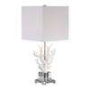 MY SWANKY HOME Elegant White Branch Coral Crystal Coastal Table Lamp | Organic Sculpture Luxe view 1