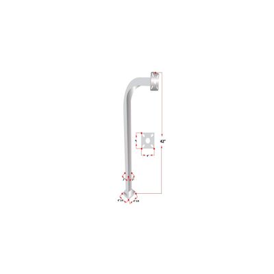 Aluminum Gooseneck Pedestal Keypad Stand Access Control Pedestal mounts gate keypad mounting Post, Size 2" x 2" x 42" (White)