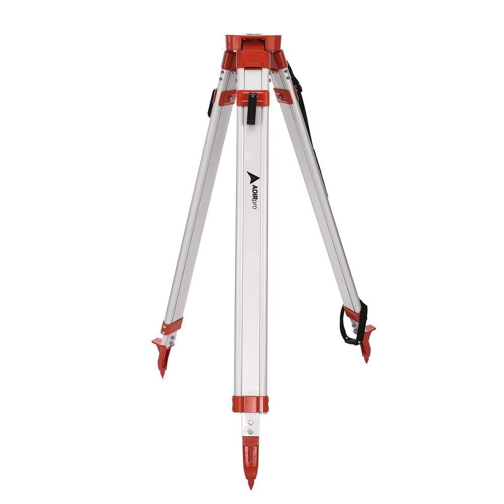 AdirPro Laser Level Tripod - Universal Heavy Duty Survey & Transit Tripod - 5/8" x 11" Thread - Quick Clamp - Aluminum Construction for Lasers & Levels (Orange)