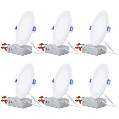 TORCHSTAR 6-Pack 6 Inch Ultra-Thin LED Recessed Lighting, CRI90, 5000K
