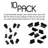 innoGadgets 10x Anti Dust Plugs for Smartphone, MacBook, Laptop | USB-C Dust Plug for Samsung Galaxy S8, S9, S10 | Silicone Dust Plug Black view 3