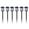 6-Piece Solar Outdoor Lights Set - Weather-Resistant Outdoor Lighting for Path, Landscaping, and Driveway - LED Light Fixtures by Pure Garden (Black) view 1