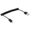 Black Coiled Micro USB Cable Rapid Charger Sync Power Wire Data Cord Compatible with Doro PhoneEasy 626 - GreatCall Jitterbug Smart2 - HTC Desire 510 - HTC Desire 512 - HTC Desire 520 view 2
