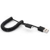 Black Coiled Micro USB Cable Rapid Charger Sync Power Wire Data Cord Compatible with Doro PhoneEasy 626 - GreatCall Jitterbug Smart2 - HTC Desire 510 - HTC Desire 512 - HTC Desire 520 view 4