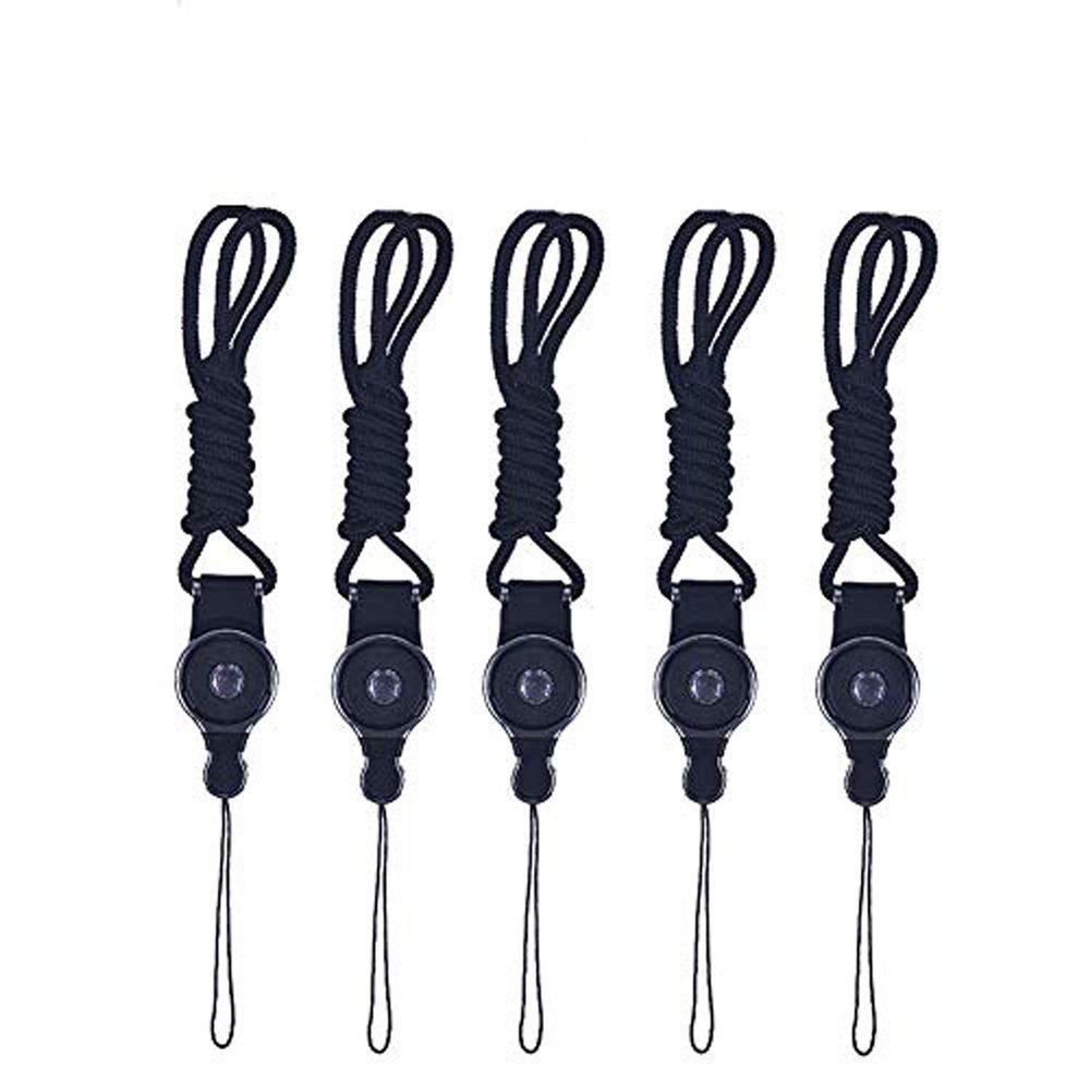 Vittqsuier 5 Pcs Detachable Long Lanyard Neck Strap - Ideal for Mobile Cell Phone/Smartphones/Phone Case/Camera/Key and Any Other Electronic Devices with a Lanyard Hole - Black