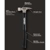Stiletto TI16SC-F 16 oz Ti Smooth Face with Curved Poly-Fiberglass Handle, 18" view 4